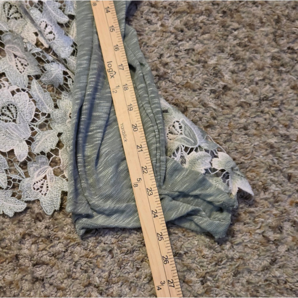 Cupio Green Lace Back Cardigan Women's Size XL Draped Front - Picture 8 of 8